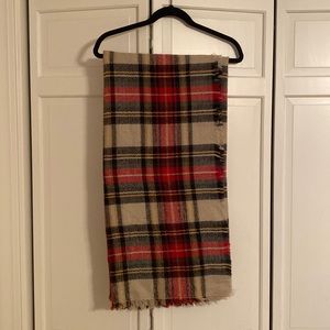 Red, green, black, yellow large comfy blanket scarf